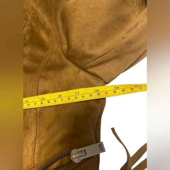 Black Rivet Western Fringe Moto Faux Suede Jacket - Picture 8 of 9